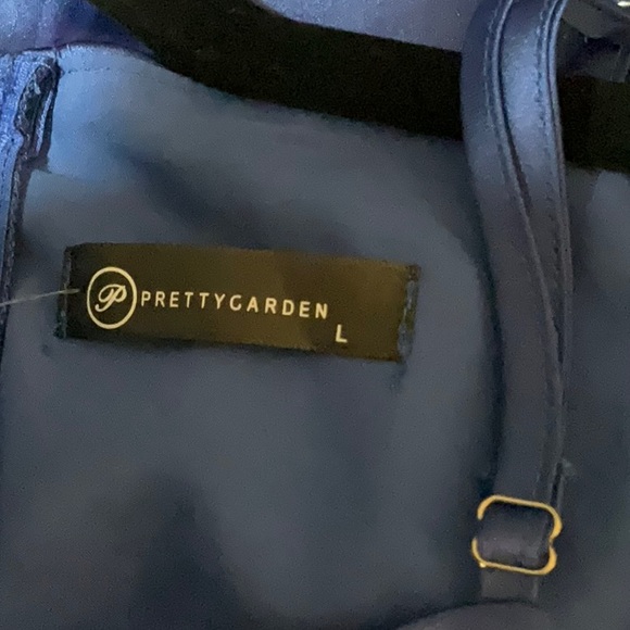 NWT Pretty Garden Satin Like High Low  Dress With Pockets - Size Large - Picture 10 of 10